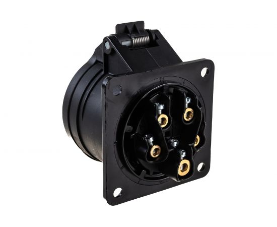 Встраиваемая розетка PCE 16А 400V 3P+N+E IP44 черная 315-6x – изображение 4