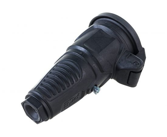 Кабельная розетка PCE 16A 250V 2P+E IP54 с подпр. крышкой, корпус черный 2522-ss – изображение 4