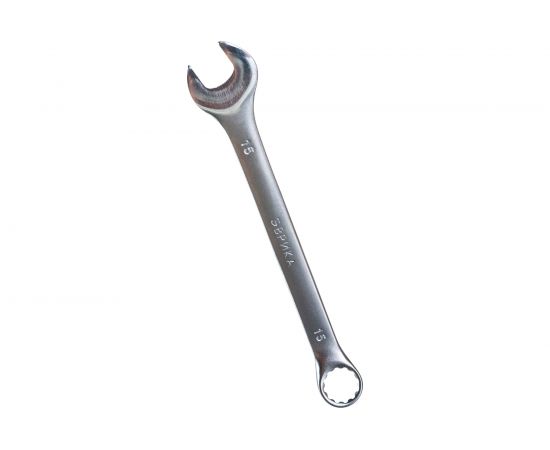 Комбинированный ключ 15мм Chrome vanadium на держателе сатинированный ЭВРИКА ER-31015 