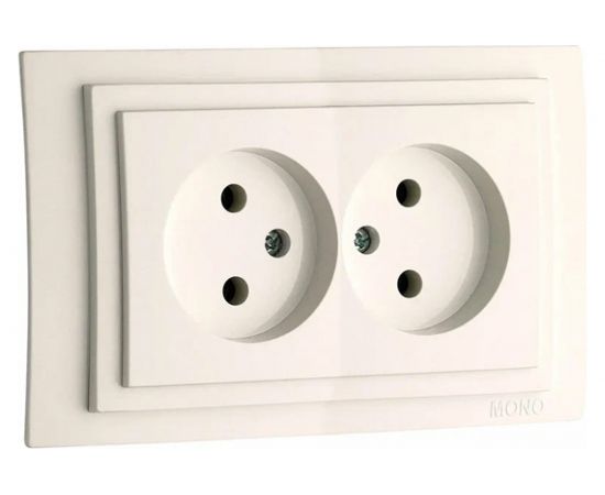 2-я розетка MONO ELECTRIC Larissa, без заземления, слоновая кость 103-010105-121 