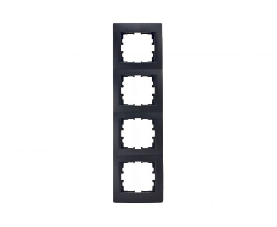 Четырехместная вертикальная рамка Lezard KARINA, без вставок, чёрный бархат 707-4200-154 