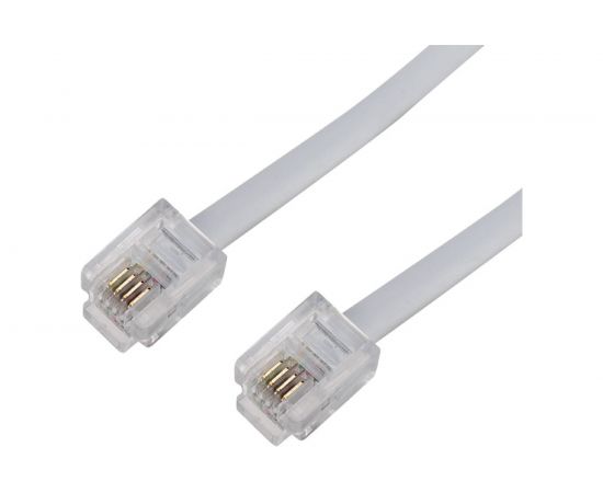 Телефонный шнур-удлинитель REXANT RJ-11, 6P-4C, 15 м, белый 18-3151 