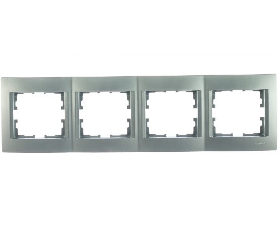 4-ая горизонтальная рамка Lezard KARINA без вставок, матовое серебро 707-4300-149 