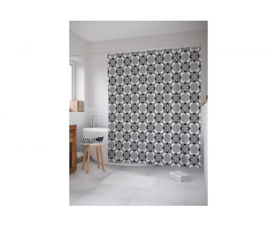 Штора (занавеска) для ванной JoyArty ""Форменное движение"" из сатена, 180х200 см с крючками, sc_13546 