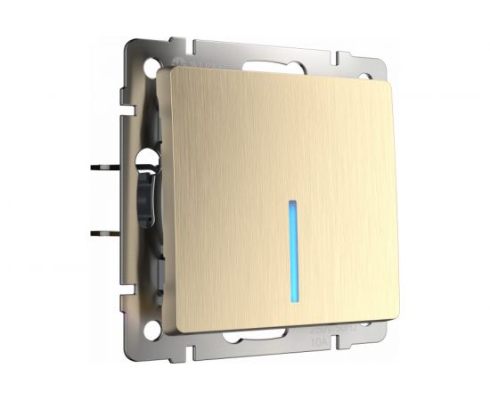 Выключатель WERKEL W1110110 одноклавишный с подсветкой шампань рифленый a051413 