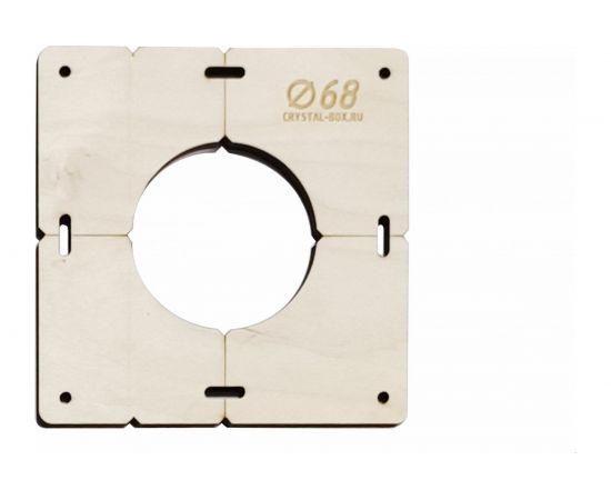 Шаблон для сверления подрозетников на 1 отверстие диаметром 68 мм, толщина фанеры 8 мм РОТОР 1shablon68 