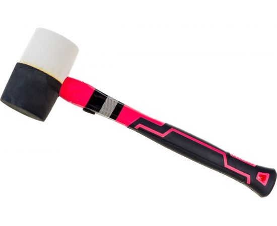 Резиновая киянка Ladina 450г, черно-белая резина, фибергласовая двухкомпонентная рукоятка 304-002 