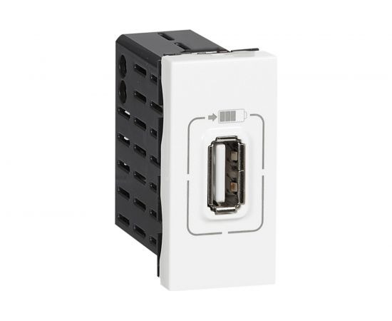 USB розетка Legrand Mosaic для зарядки одинарная, цвет белый 077591 