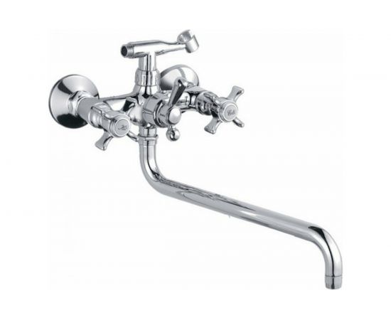 Смеситель для ванны LEDEME длинный излив, с шаровым переключателем, керамика,силумин, L2611-2 805963 