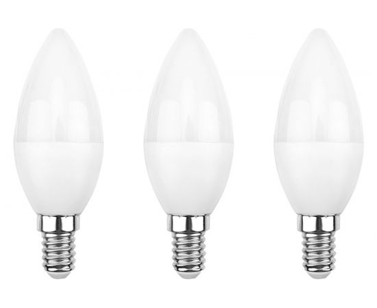 Светодиодная лампа REXANT 3 шт Свеча CN 9.5 Вт E14 4000 K нейтральный свет 604-024-3 