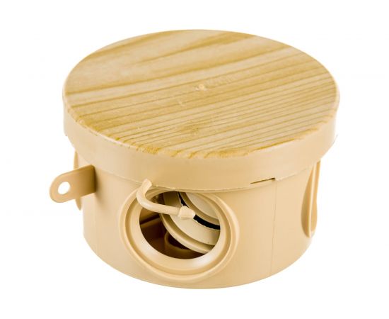 Распаячная коробка Урал ПАК для открытой проводки под светлое дерево 65*40 (круглая), 4 входа ( герм.), IP54, (60) КО-81001065-060 