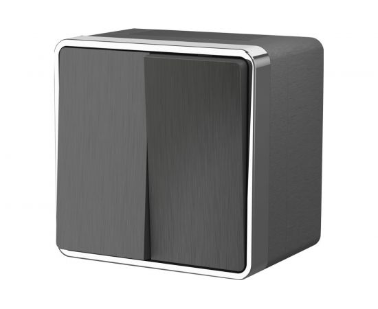Выключатель WERKEL W5020204 двухклавишный влагозащищенный Gallant графит рифленый a051336 