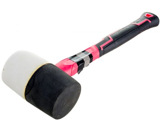 Резиновая киянка Ladina 450г, черно-белая резина, фибергласовая двухкомпонентная рукоятка 304-002 – изображение 2
