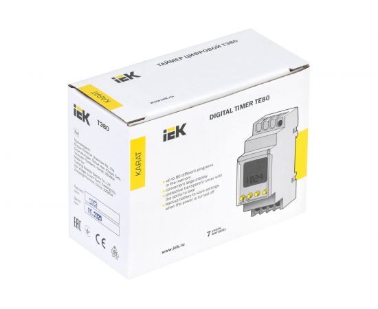 Цифровой таймер IEK ТЭ80 16А, 230В, на DIN-рейку, KARAT MTA10-16-080 – изображение 2