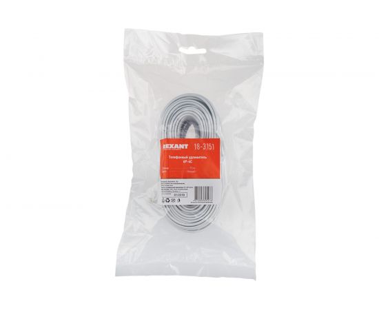 Телефонный шнур-удлинитель REXANT RJ-11, 6P-4C, 15 м, белый 18-3151 – изображение 2