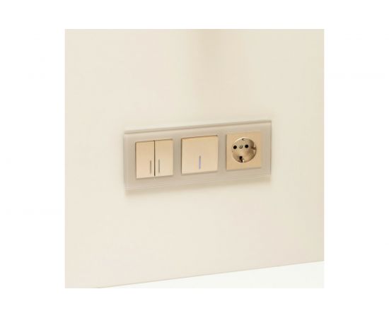 Выключатель WERKEL W1110110 одноклавишный с подсветкой шампань рифленый a051413 – изображение 2