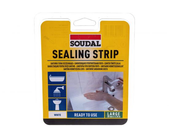 Водонепроницаемая лента для ванн, раковин, душевых кабин SOUDAL 38мм х 3.35м /1х6 134030 – изображение 2