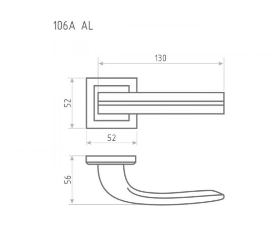 Дверная ручка НОРА-М 106К AL черный 17223 – изображение 3