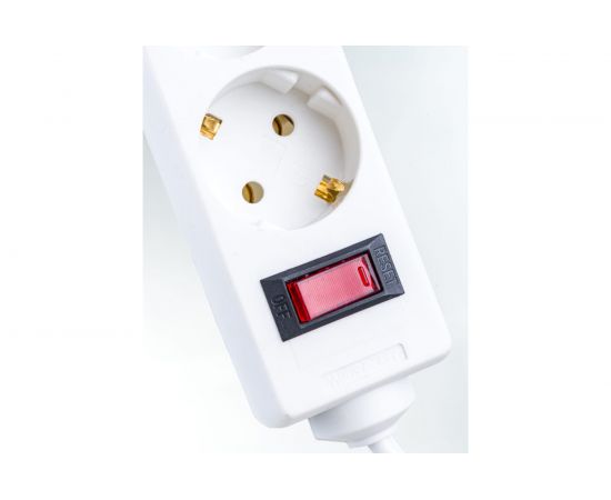 Сетевой фильтр ExeGate SP-5-1.8W 5 евро с заземлением, 1.8м, выключатель с подсветкой, белый 221174 – изображение 3