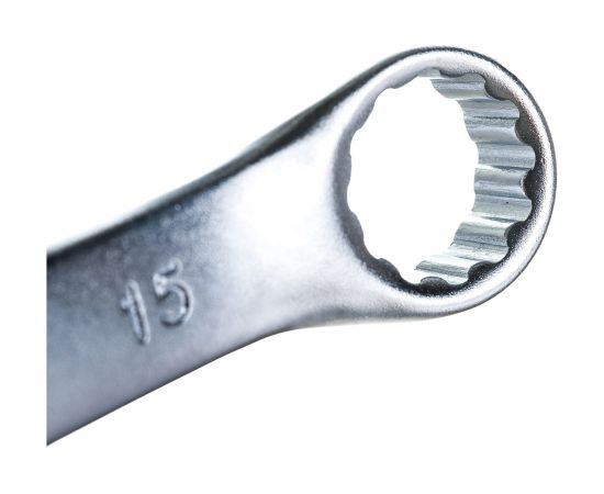 Комбинированный ключ 15мм Chrome vanadium на держателе сатинированный ЭВРИКА ER-31015 – изображение 3