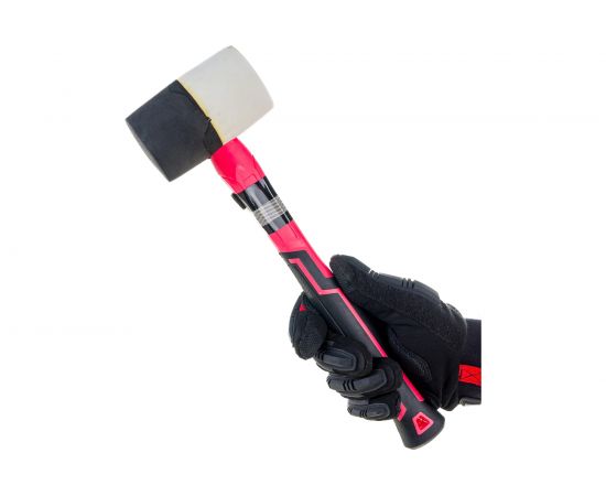 Резиновая киянка Ladina 450г, черно-белая резина, фибергласовая двухкомпонентная рукоятка 304-002 – изображение 4