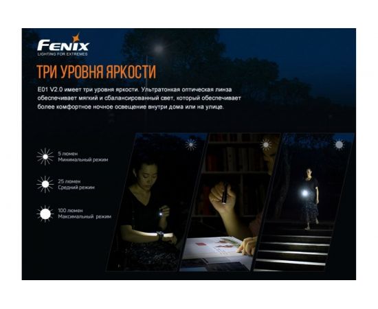 Фонарь Fenix E01 V2.0 черный e01v20bk – изображение 4
