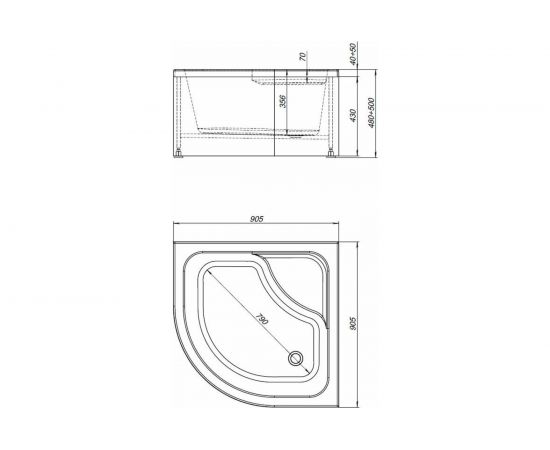 Душевой поддон Aquanet Optimal 90х90 00225376 – изображение 7