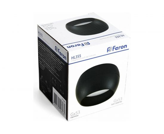 Стационарный светильник FERON под лампу, спот, ИПО, HL355 12W, 220V, GX53, черный 41508 – изображение 7