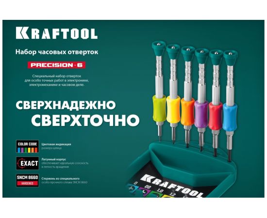 Набор часовых отверток для точных работ KRAFTOOL Precision-6 6 предметов 25679 – изображение 10