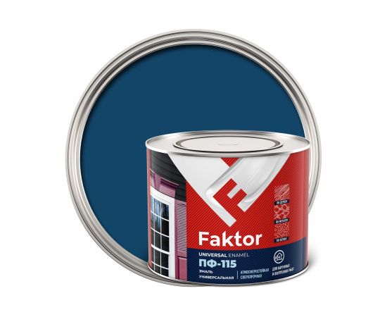 Эмаль ЯРОСЛАВСКИЕ КРАСКИ FAKTOR ПФ-115 (синяя; банка 1,9 кг) 214728 