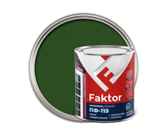 Эмаль ЯРОСЛАВСКИЕ КРАСКИ FAKTOR ПФ-115 (зеленая; банка 0.8 кг) 214717 