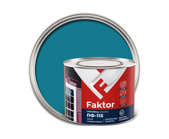 Универсальная эмаль ПФ-115 ЯРОСЛАВСКИЕ КРАСКИ FAKTOR голубая, банка 1,9 кг 214713 