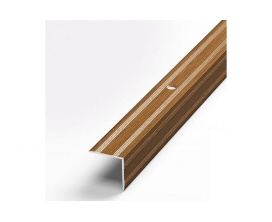 Порог угловой алюминиевый (20х20 мм; 0.9 м; декоративный; орех) Лука 00000001948 