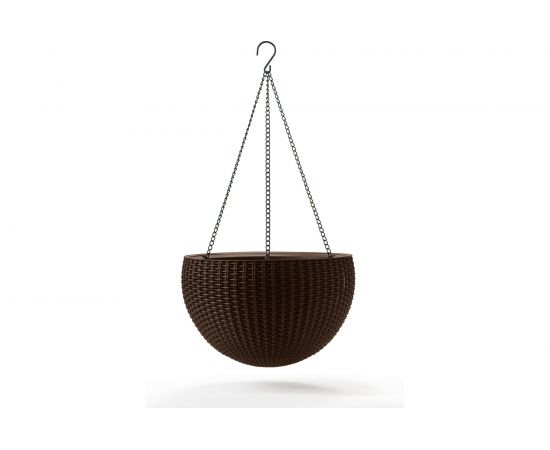 Подвесное кашпо Keter Rattan Style Hanging коричневый 229544 
