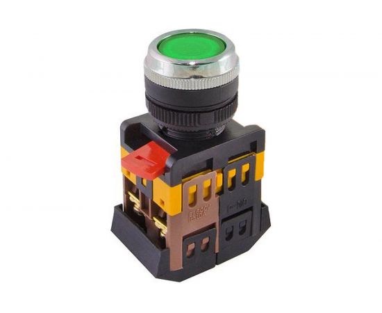 Кнопка TDM ABLFS-22 зеленый, d22мм, неон/230В, 1з 1р SQ0704-0009 