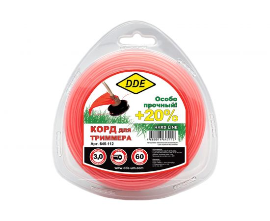 Корд триммерный Hard line (3.0 мм; 60 м; круг) DDE 645-112 