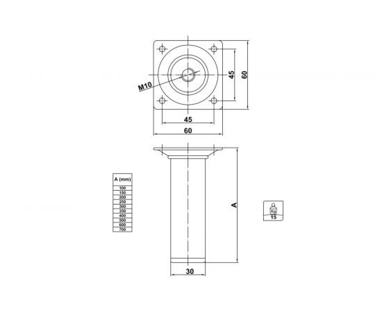 Мебельная ножка Amig серебро 4 7438 – изображение 2