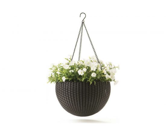 Подвесное кашпо Keter Rattan Style Hanging коричневый 229544 – изображение 2