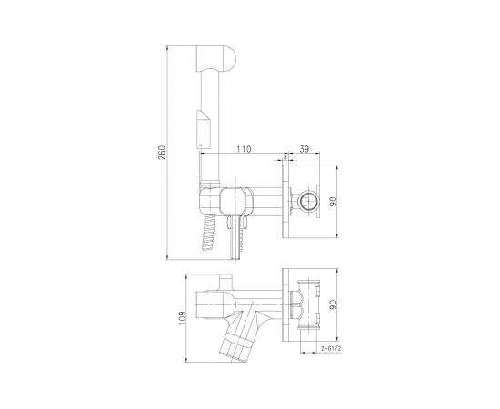 Встраиваемый смеситель с гигиеническим душем Lemark Solo LM7165C – изображение 2