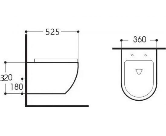AQUATEK Унитаз подвесной безободковый 525*360*320мм 00000107110 – изображение 2