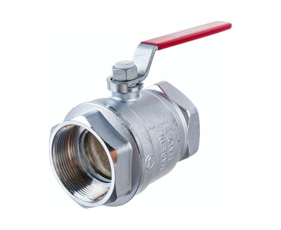 Шаровой кран Giacomini R250D 2"", внутренняя/внутренняя, ручка-рычаг красный, хромированный R250X008 – изображение 2