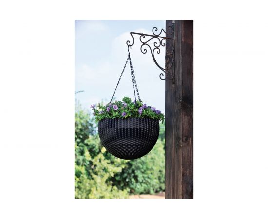 Подвесное кашпо Keter Rattan Style Hanging коричневый 229544 – изображение 3