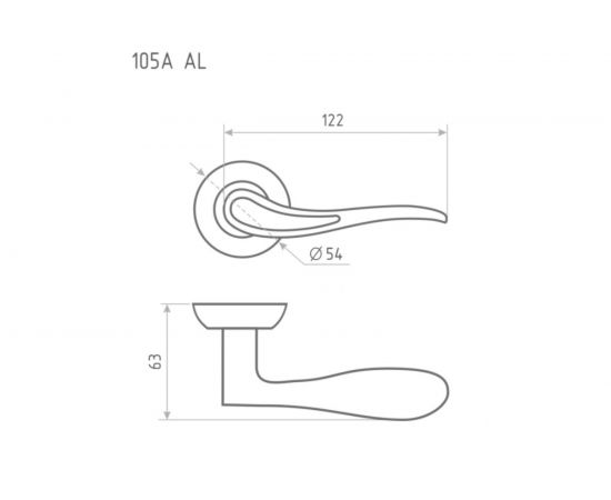 Дверная ручка НОРА-М 105А AL мат.хром 15503 – изображение 3
