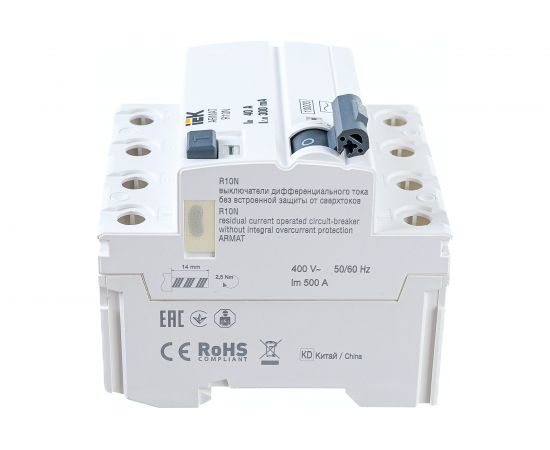 Выключатель дифференциального тока IEK ARMAT R10N 4P 40А 300мА тип AC AR-R10N-4-040C300 – изображение 4