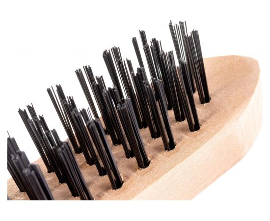 Щётка с деревянной рукояткой, стальная щетина, 4-х рядная Дело техники 270404 – изображение 4