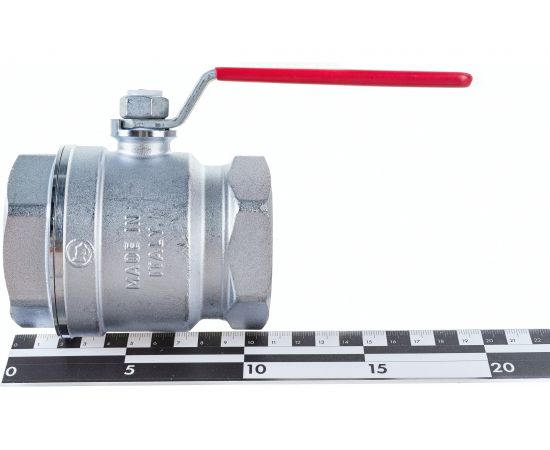 Шаровой кран Giacomini R250D 2"", внутренняя/внутренняя, ручка-рычаг красный, хромированный R250X008 – изображение 4