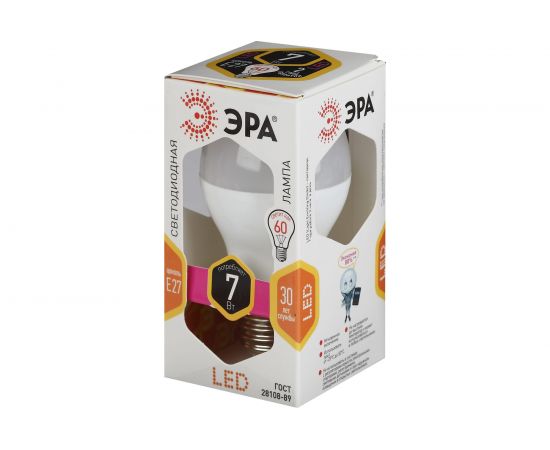 Светодиодная лампа ЭРА LED A60-7W-827-E27, груша, теплый Б0029819 – изображение 5