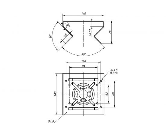 Универсальный кронштейн для видеокамер REXANT на столб-угол, серый 28-4011 – изображение 6