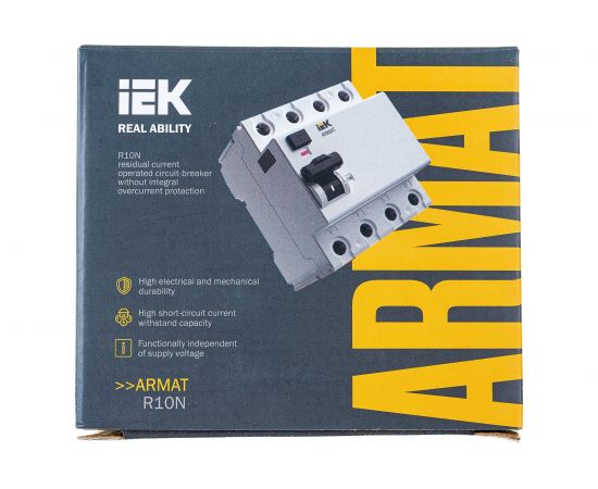 Выключатель дифференциального тока IEK ARMAT R10N 4P 40А 300мА тип AC AR-R10N-4-040C300 – изображение 6