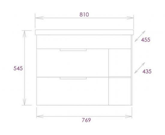 Onika Тумба подвесная с раковиной ЛЕГРАН 80.13 дуб галифакс 108047 – изображение 6